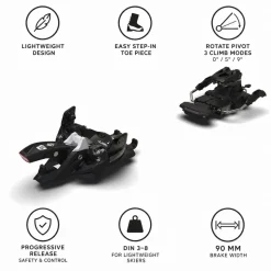Attacchi da sci alpinismo Marker Alpinist 8 90mm Black