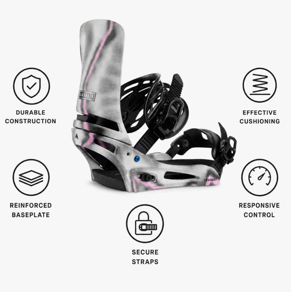 Attacchi Snowboard Burton Cartel X Pink Gray
