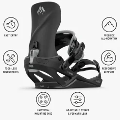 Attacchi Snowboard Jones Mercury Fase Stealth Black