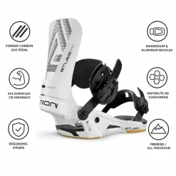 Attacchi Snowboard Union Atlas Pro Metallic White