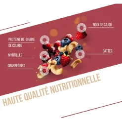 Barrette energetiche Baouw Protéinée Bio 50 g. Fruits Rouges & Cajou