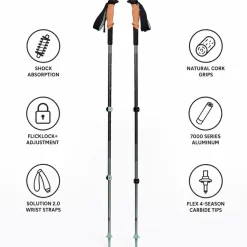 Bastoncini Black Diamond Pursuit Shock Steel Grey-Foam Green