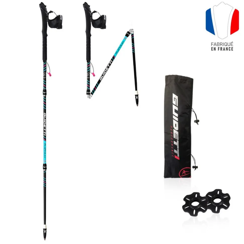 Bastoncini Guidetti Easylock Spatio 63-135 cm Noir Bleu