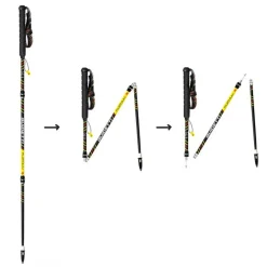 Bastoncini Guidetti Flashlock Platinium Aero Carbone Perf Noir Jaune