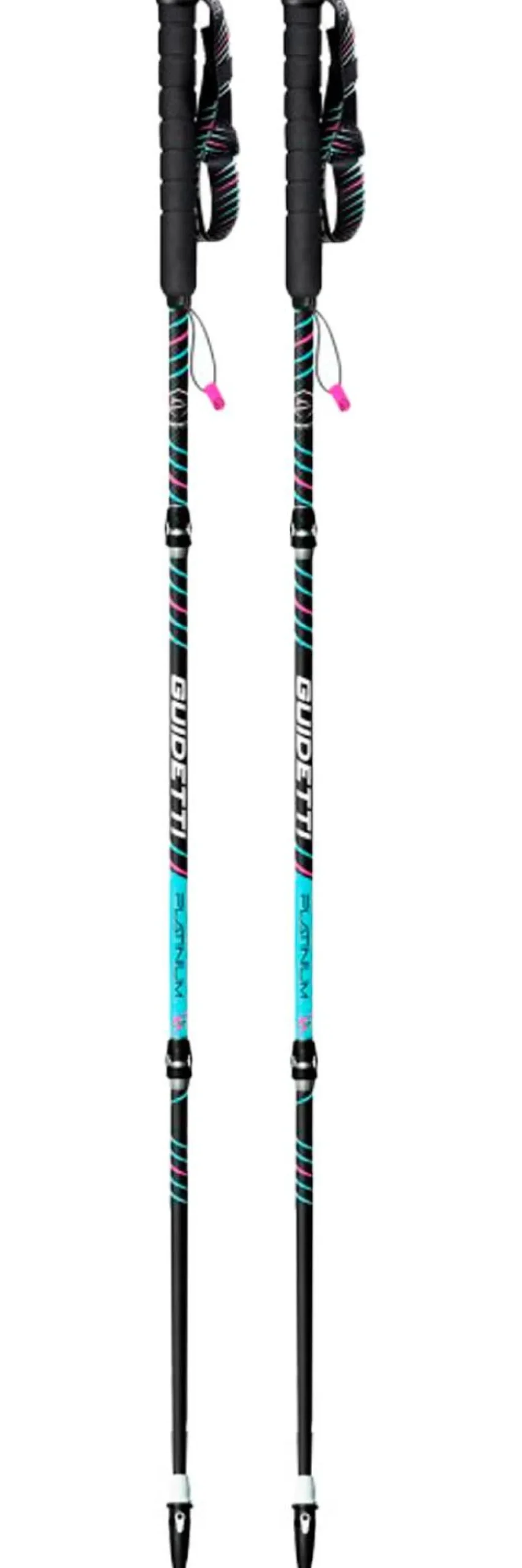 Bastoncini Guidetti Flashlock Platinium Aero Carbone Pulse Noir Turquoise