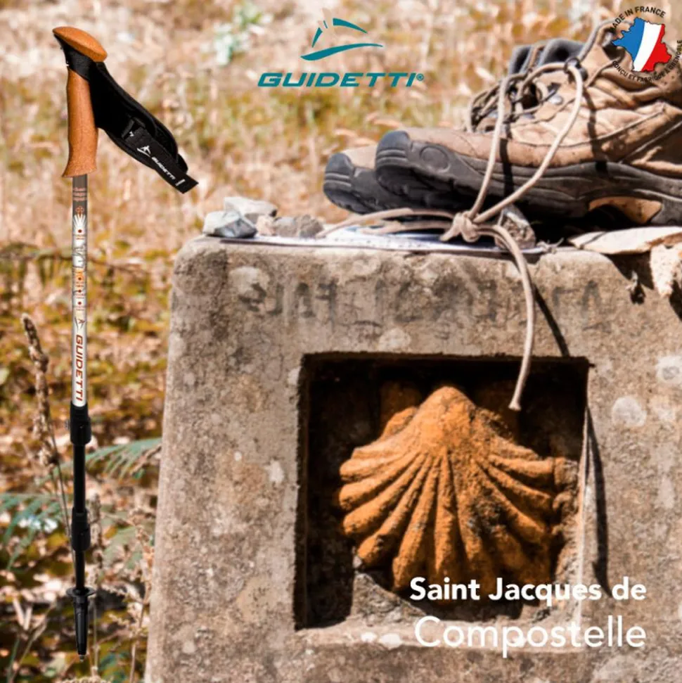 Bastoncini Guidetti Région Alu 62-135 cm St-Jacques De Compostelle