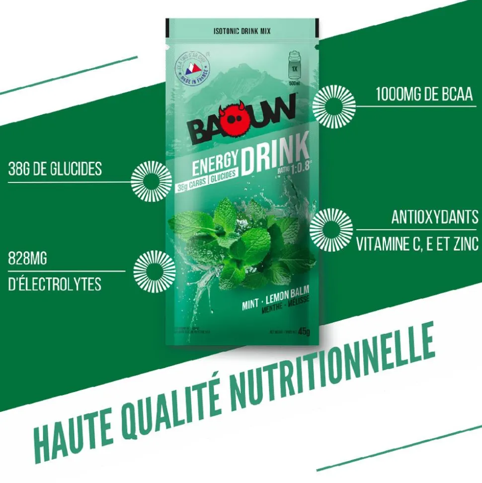 Bevi Baouw Boisson Isotonique Bio Sachet 45 g. Menthe Mélisse