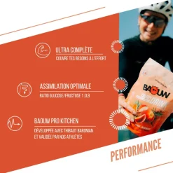Bevi Baouw Énergétique Isotonique Bio 585 g. Pêche Romarin