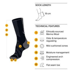 Calze Buff Merino Lightweight Crew Socks Grey