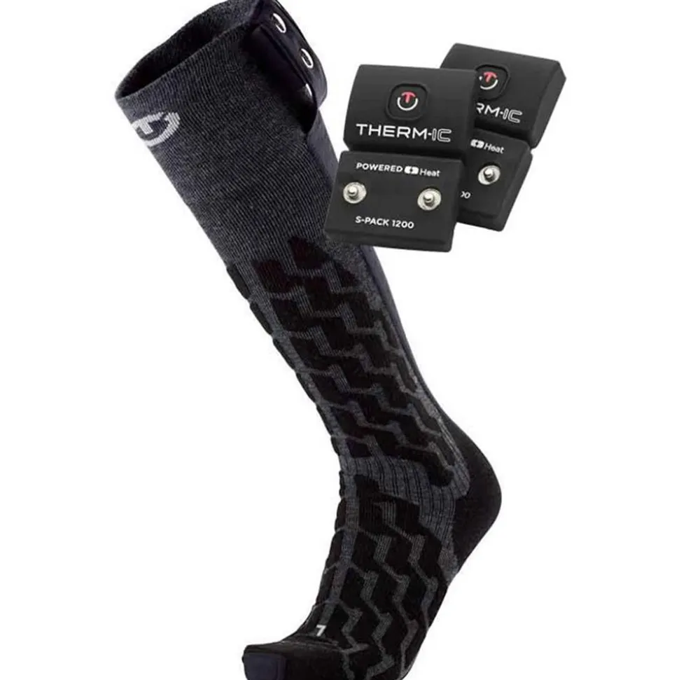 Calze Therm-Ic Powersock Set Heat Fusion Uni + S-Pack 1200 Black Grey