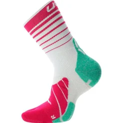 Calze Uyn Runner's Five Woman White Green Fuchsia