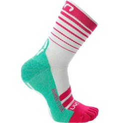 Calze Uyn Runner's Five Woman White Green Fuchsia