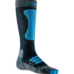 Calze X Socks Ski Junior 4.0 Anthracite Melange Galactic Blue