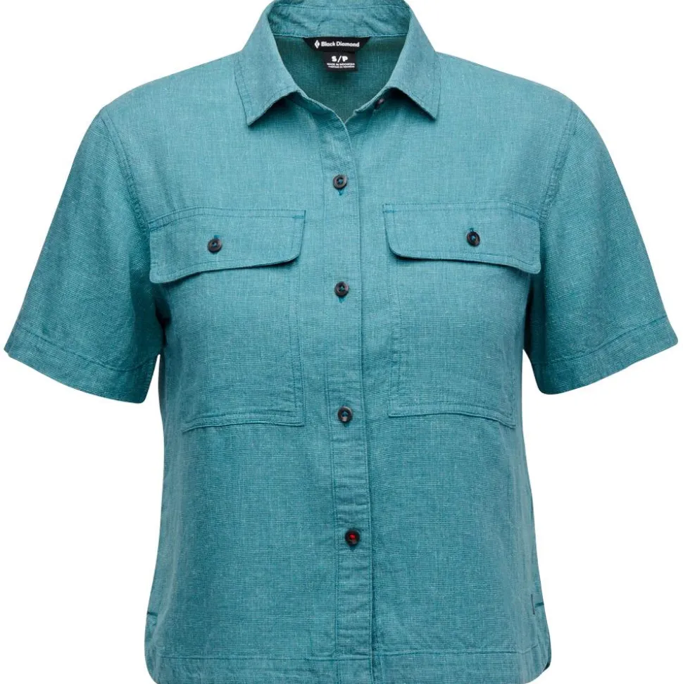Camicia da trekking Black Diamond W's Scenic Route Short Sleeve Creek Blue Glacier