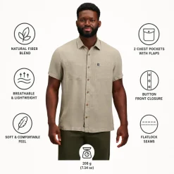Camicia da trekking Black Diamond Scenic Route Short Sleeve Pine Smoke Chalk