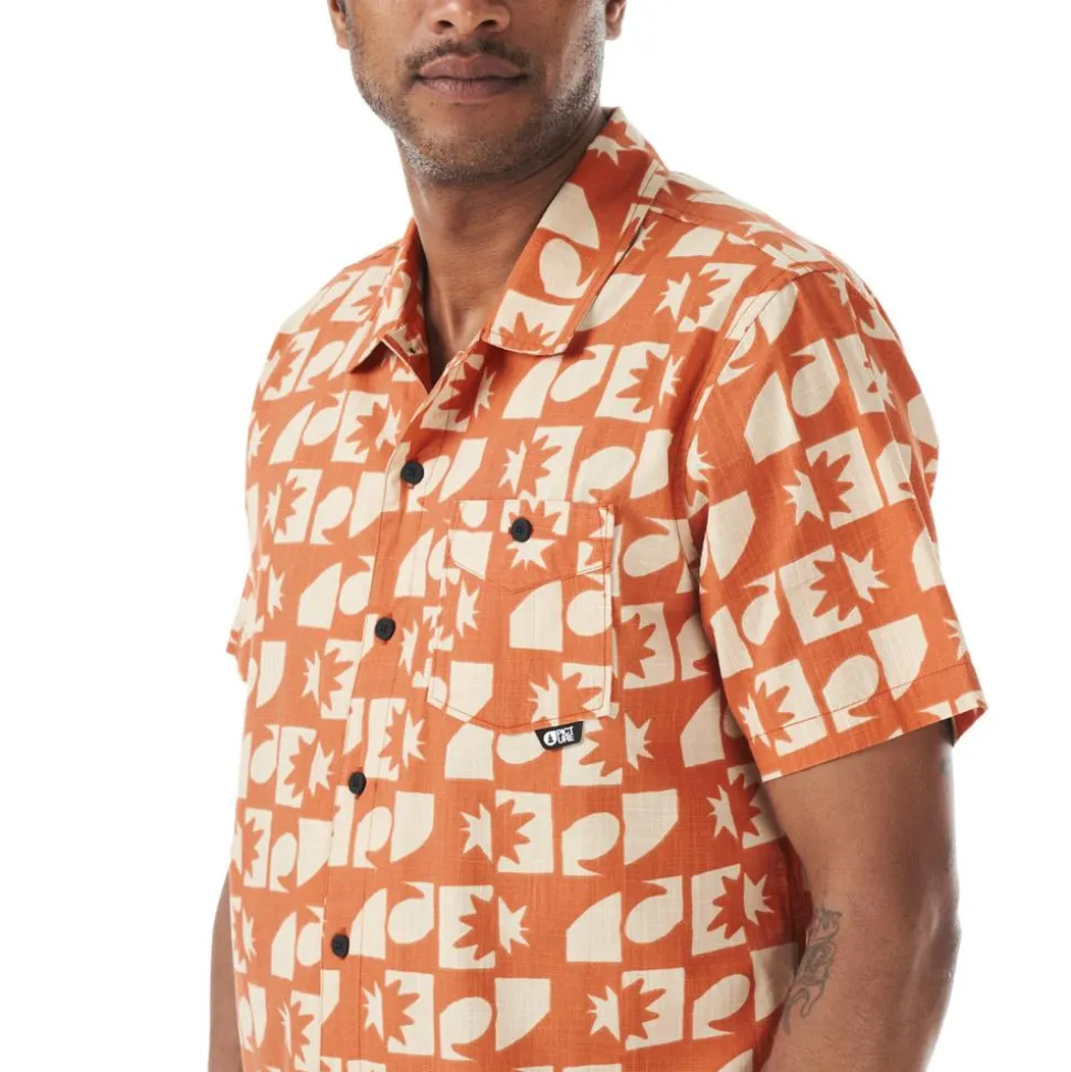 Camicia Picture Mataikona Short Sleeve Shirt Sunset Waves Print