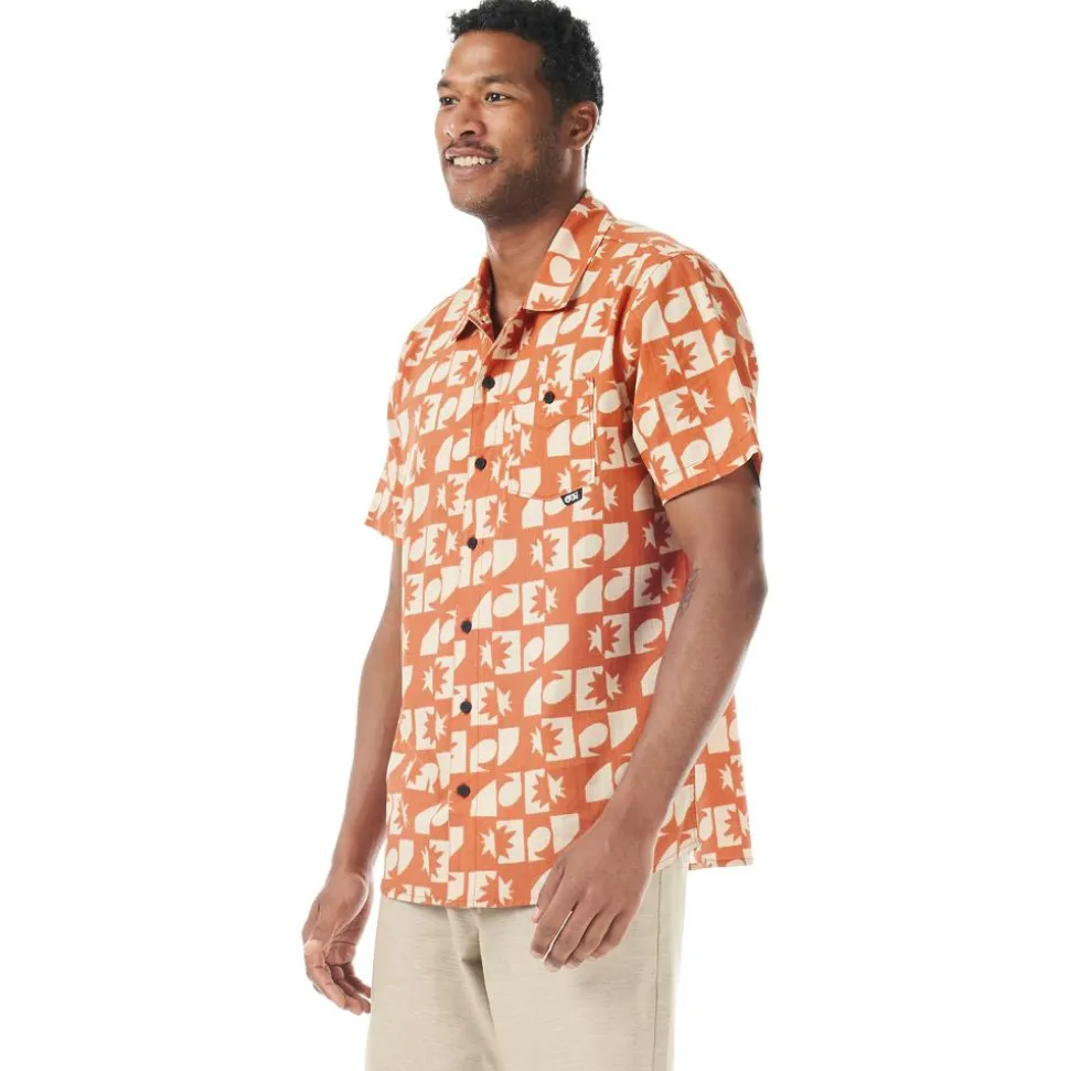 Camicia Picture Mataikona Short Sleeve Shirt Sunset Waves Print