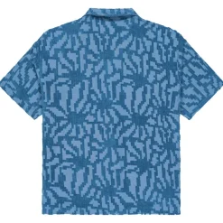 Camicia Picture Spongy Blue Flower Embossed