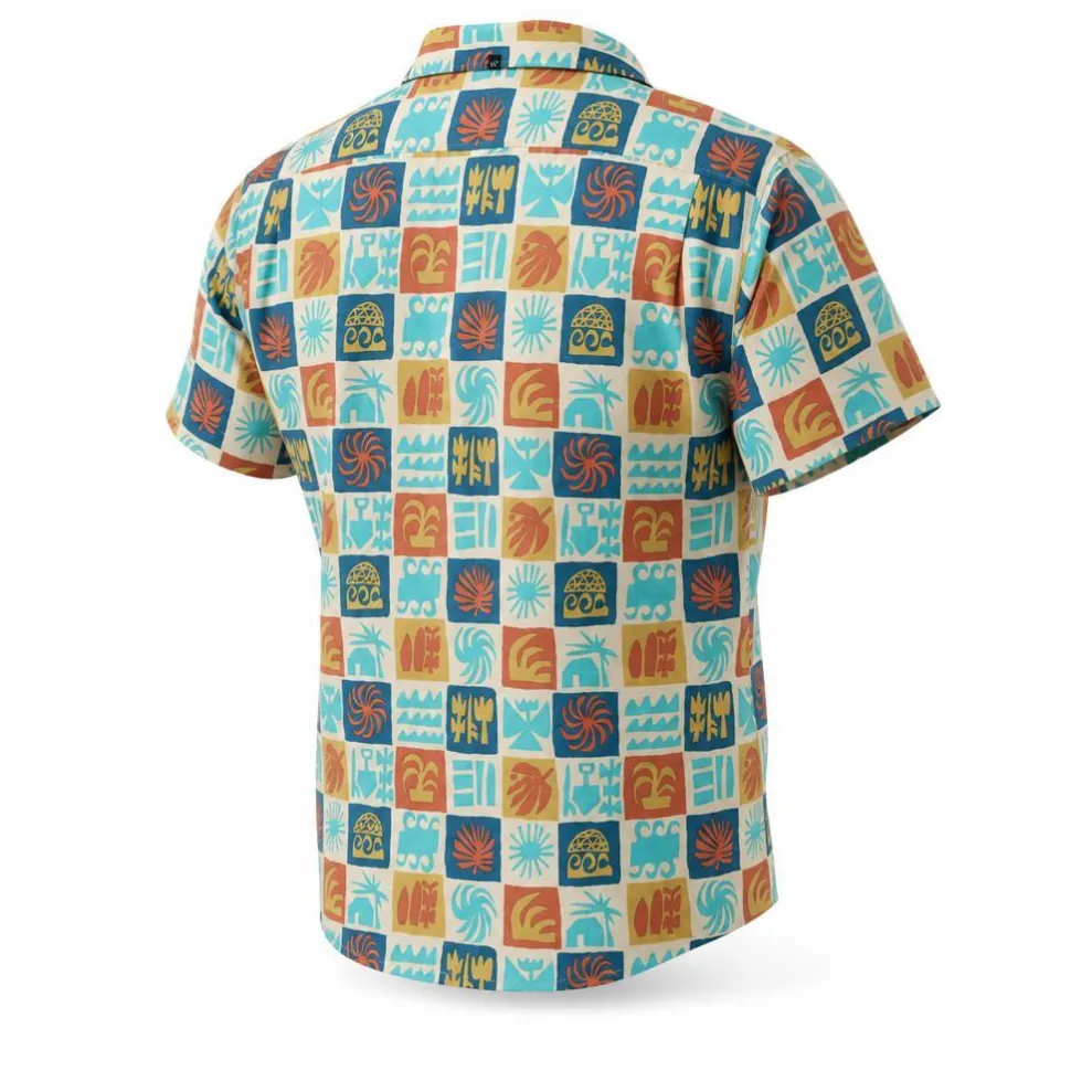 Camicia Vissla Ecology Center Hybrid Eco Short Sleeve Sand
