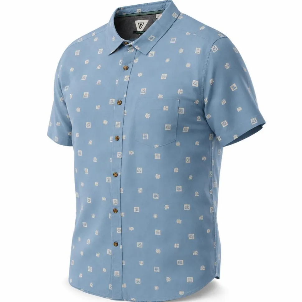 Camicia Vissla Ecology Marks Eco Short Sleeve Faded Denim