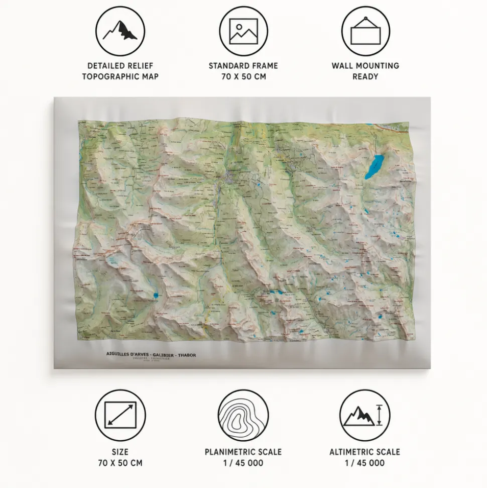 Carte 3D Deniveles Aiguilles-D'arves, Galibier & Thabor (Summer)