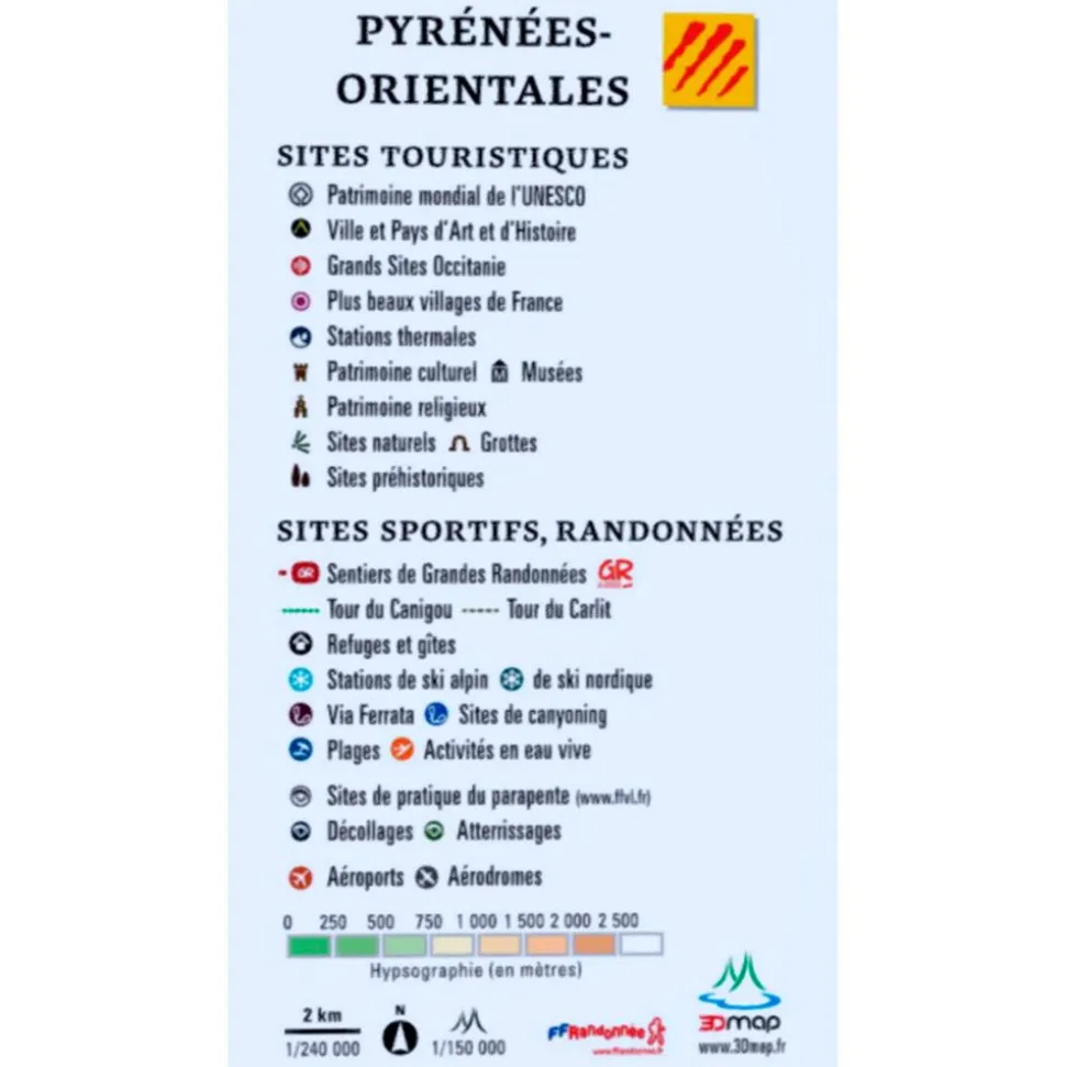 Carte 3D 3DMAP Les Pyrénées-Orientales