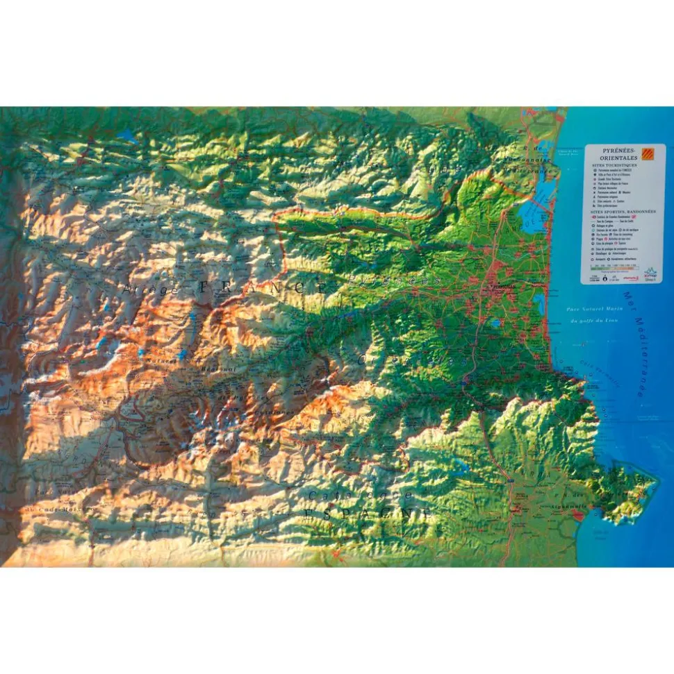 Carte 3D 3DMAP Les Pyrénées-Orientales