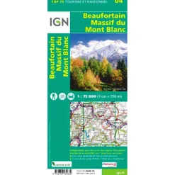 Carte IGN Beaufortain Massif du Mont Blanc