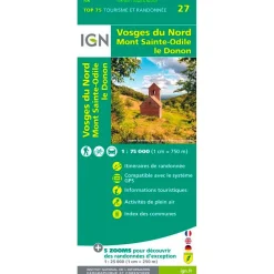 Carte IGN Vosges du Nord Mont Sainte Odile