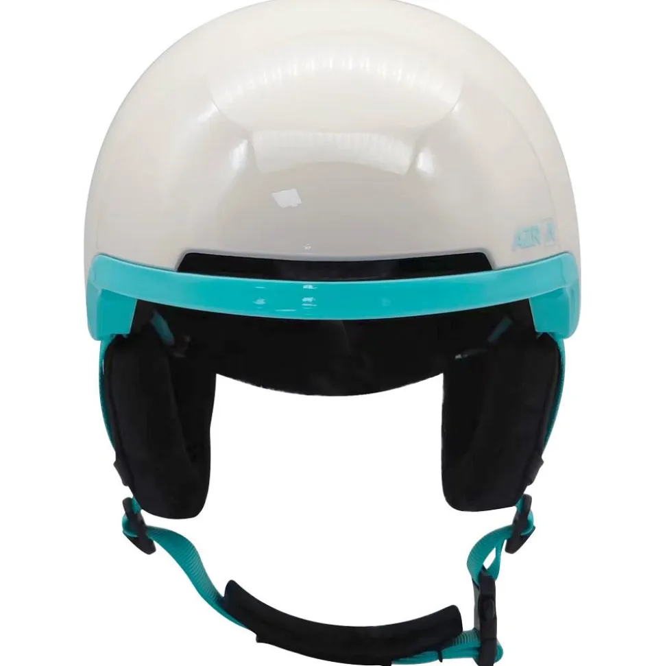 Casco AZR Orion Junior Blanc Nacré Turquoise Verni