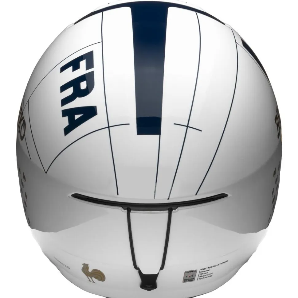Casco Briko Vulcano 2.0 France Shiny White Tangaroa Blue Gold