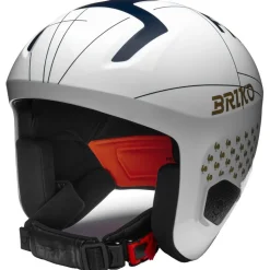 Casco Briko Vulcano 2.0 France Shiny White Tangaroa Blue Gold