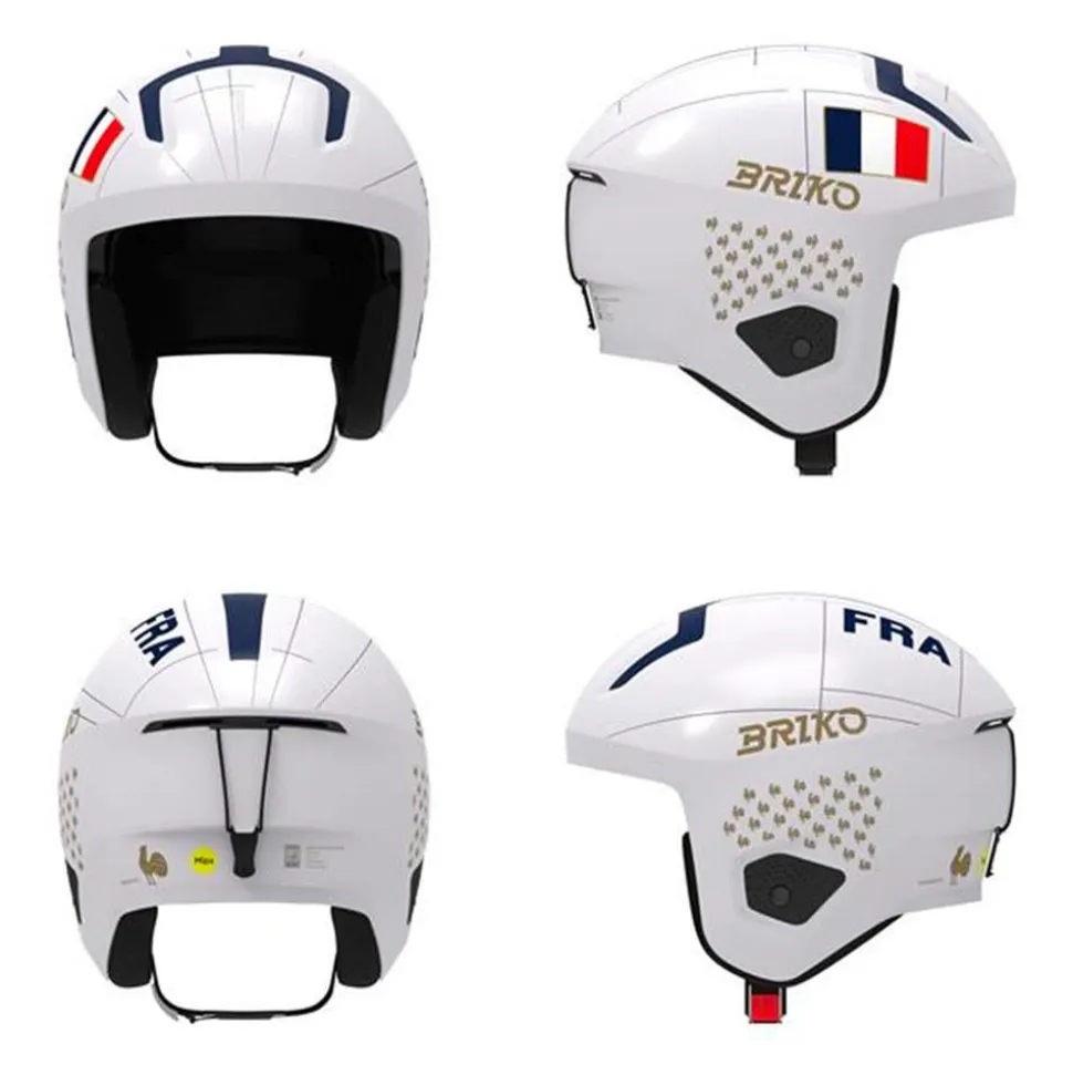 Casco Briko Vulcano 2.0 Mips France Shiny White Tangaroa Blue Gold