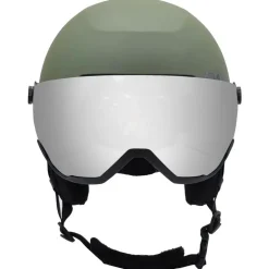 Casco con visiera AZR Orion Visor Kaki Noir Mat Gris Miroir + Yellow Visor