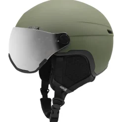 Casco con visiera AZR Orion Visor Kaki Noir Mat Gris Miroir + Yellow Visor