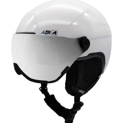 Casco con visiera AZR Orion Visor Blanc Nacré Noir Verni Gris Miroir + Yellow Visor