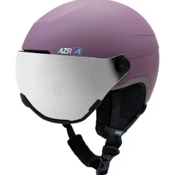 Casco con visiera AZR Orion Visor Cramberry Mat Gris Miroir + Yellow Visor