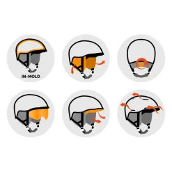 Casco con visiera AZR Orion Visor Noir Mat Gris Miroir + Yellow Visor