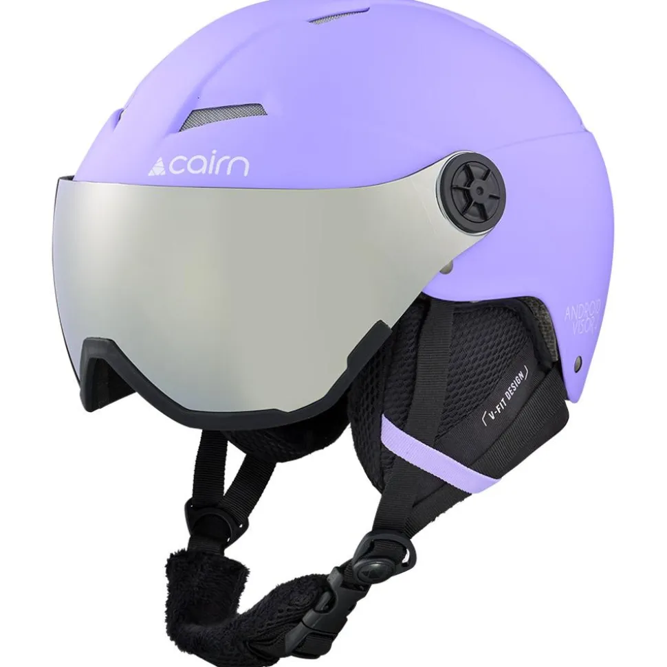 Casco con visiera Cairn Android Visor Junior Mat Lilac