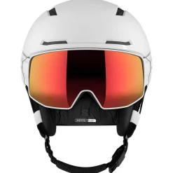 Casco con visiera Salomon Driver Prime Sigma Photo Mips White Poppy Red
