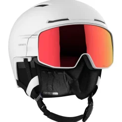 Casco con visiera Salomon Driver Prime Sigma Photo Mips White Poppy Red