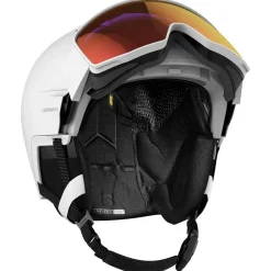 Casco con visiera Salomon Driver Prime Sigma Photo Mips White Poppy Red