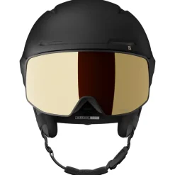 Casco con visiera Salomon Driver Prime Sigma Plus Black Light Black Gold + Silver PInk