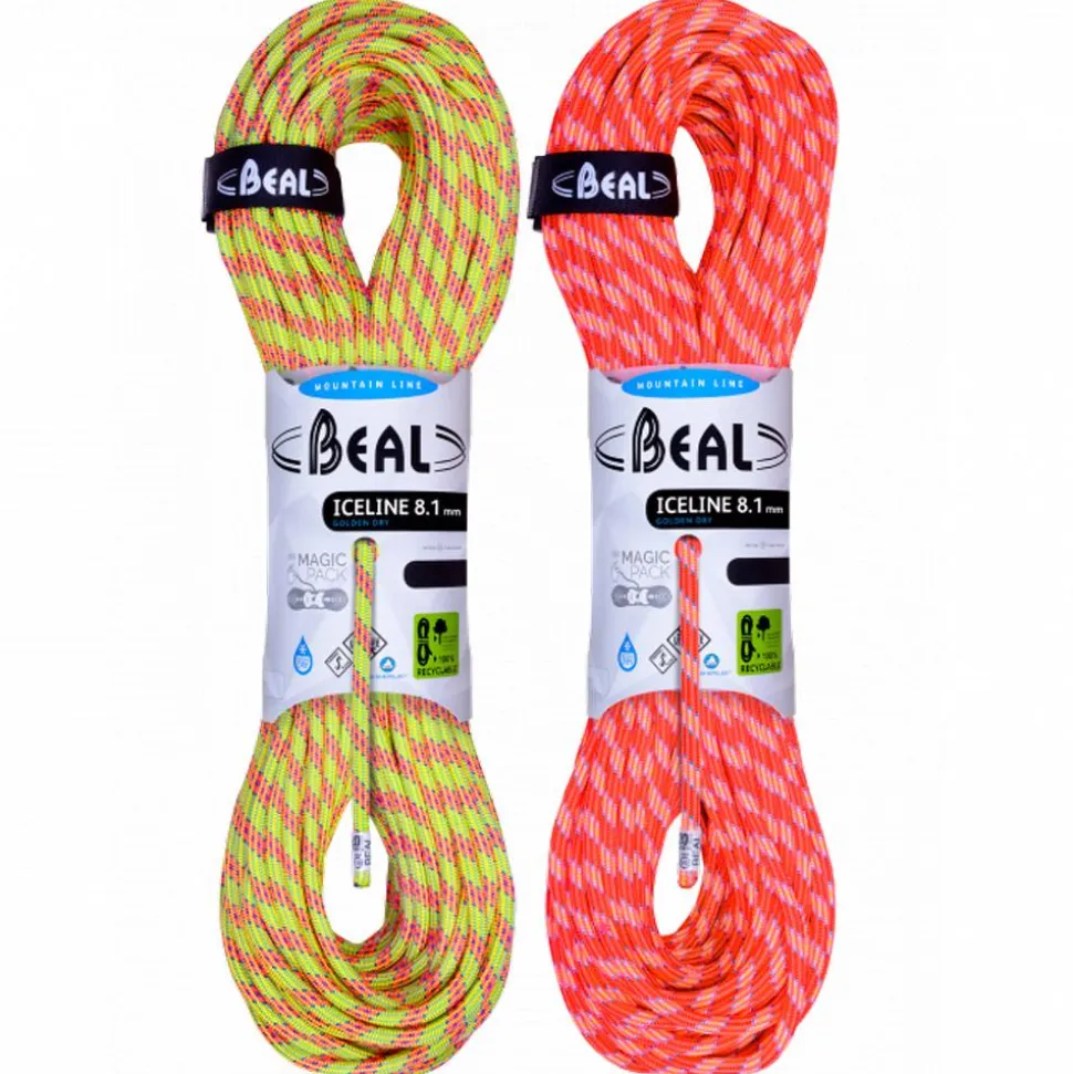 Corde Beal Ice Line 8.1mm Golden Dry (pack of 2) Emeraude Orange