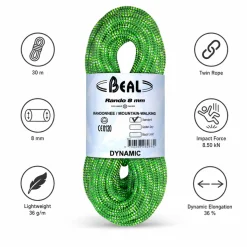 Corde Beal Rando 8mm Green