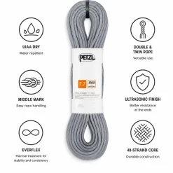 Corde Petzl Paso Guide 7,7mm Gris