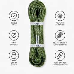Cordini Beal Back Up Line 5mm Green