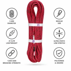 Cordini Beal Back Up Line 5mm Pink