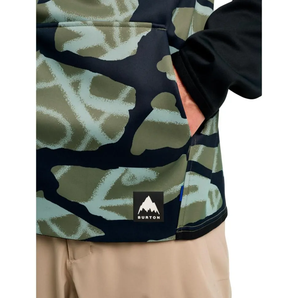 Felpa Burton Crown Weatherproof Fleece Graffiti Camo True Black