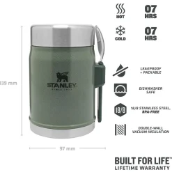 Gavette Stanley The Legendary Food Jar + Spork 0.4L Hammertone Green